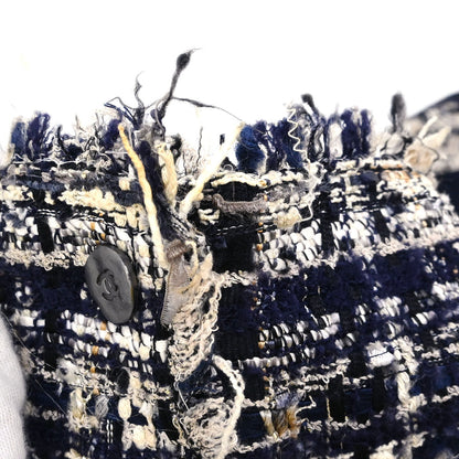 Chanel 2006 Single Breasted Tweed Jacket Navy #42