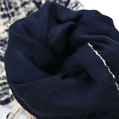 Chanel 2006 Single Breasted Tweed Jacket Navy #42