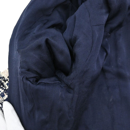 Chanel 2006 Single Breasted Tweed Jacket Navy #42