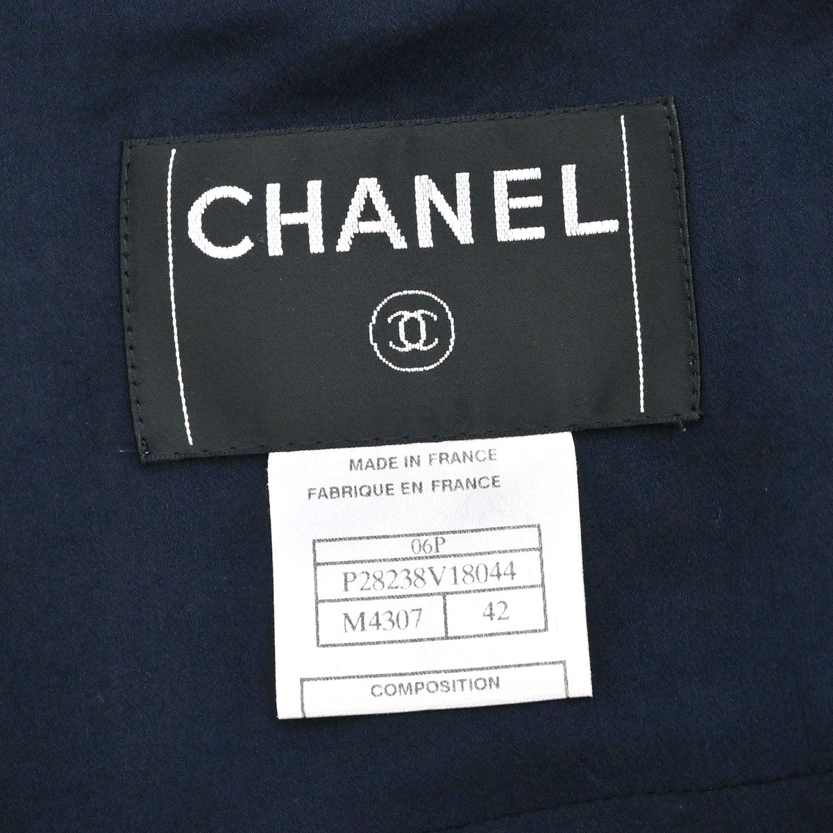 Chanel 2006 Single Breasted Tweed Jacket Navy #42