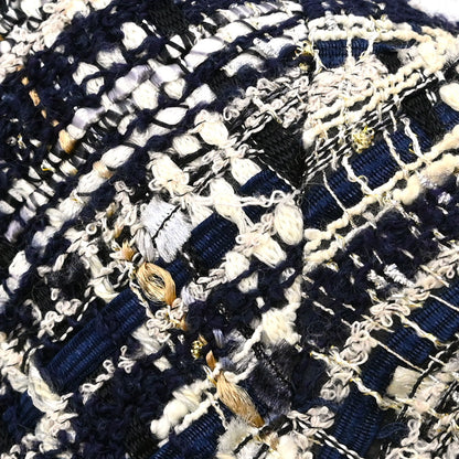 Chanel 2006 Single Breasted Tweed Jacket Navy #42