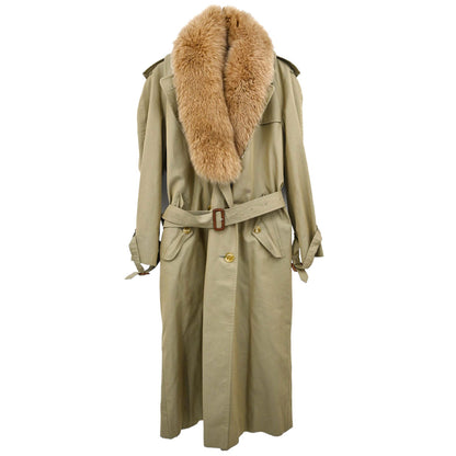 Burberrys 1990s Fox Fur Trench Coat #38–40