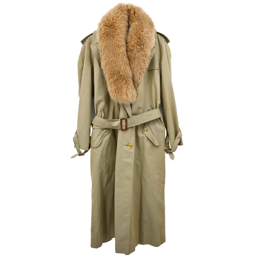 Burberrys 1990s Fox Fur Trench Coat #38–40