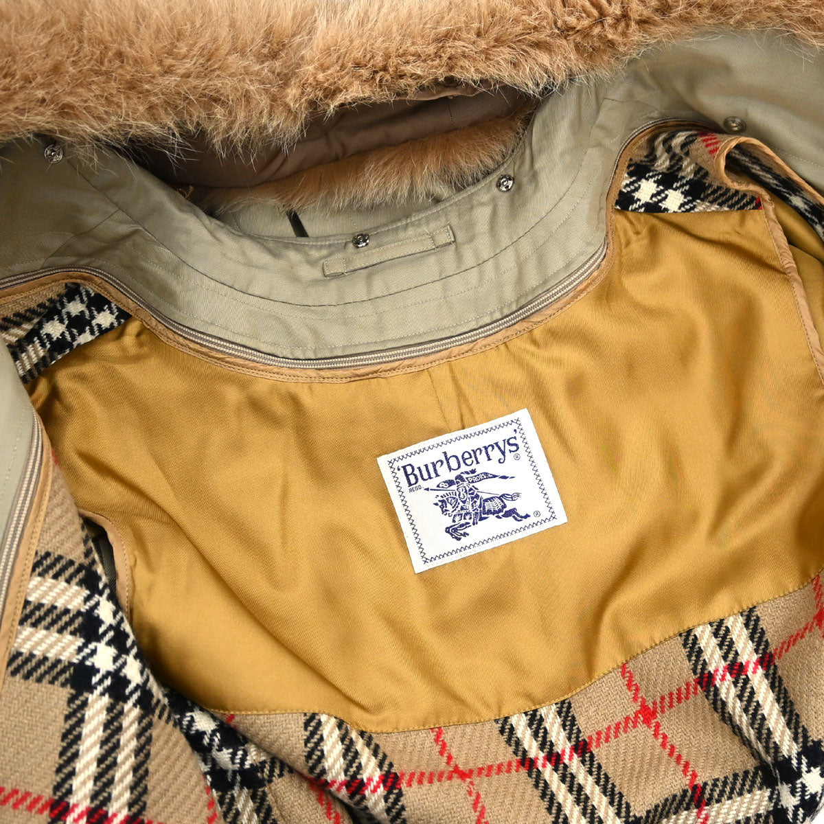 Burberrys 1990s Fox Fur Trench Coat #38–40