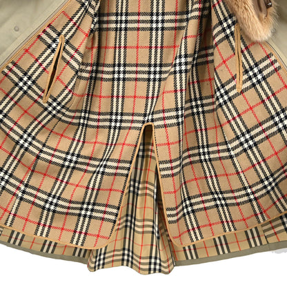 Burberrys 1990s Fox Fur Trench Coat #38–40