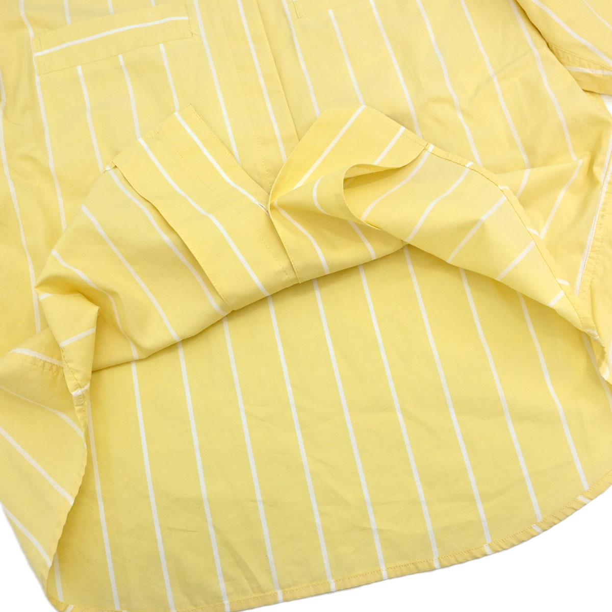 Christian Dior Striped Shirt Top Light Yellow White #S