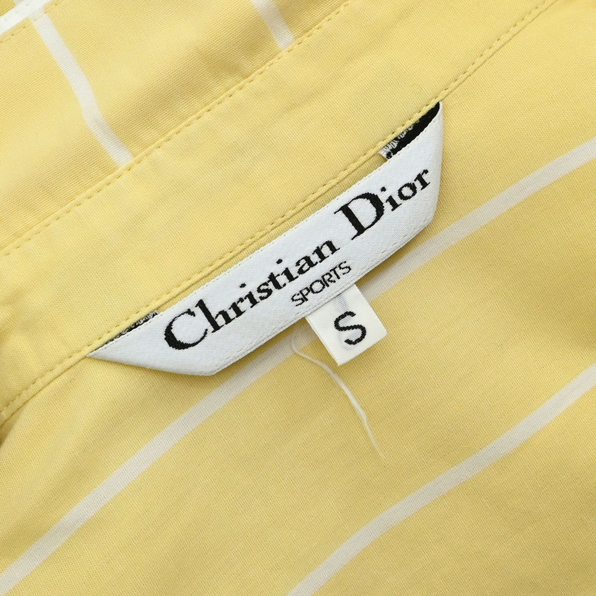 Christian Dior Striped Shirt Top Light Yellow White #S
