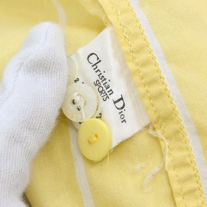 Christian Dior Striped Shirt Top Light Yellow White #S