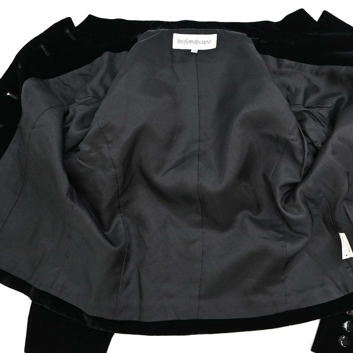 Yves Saint Laurent Setup Suit Jacket Skirt Black #36 #38