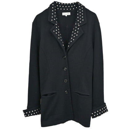Christian Dior 1980s Polka Dot Detail Single-Breasted Jacket #M