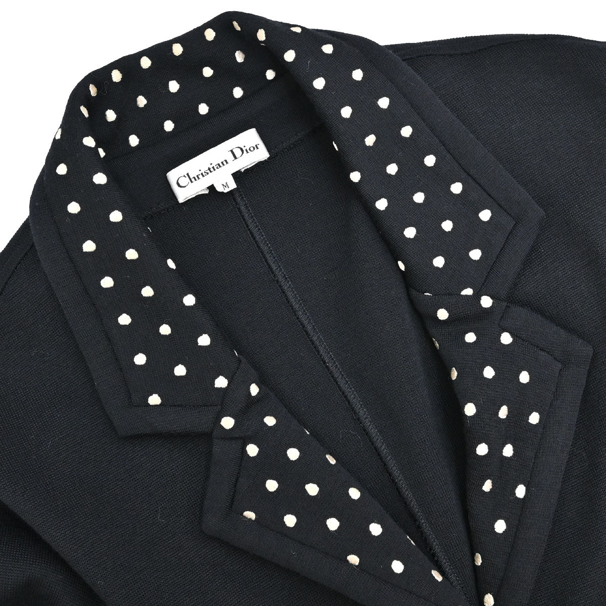 Christian Dior 1980s Polka Dot Detail Single-Breasted Jacket #M