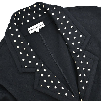 Christian Dior 1980s Polka Dot Detail Single-Breasted Jacket #M