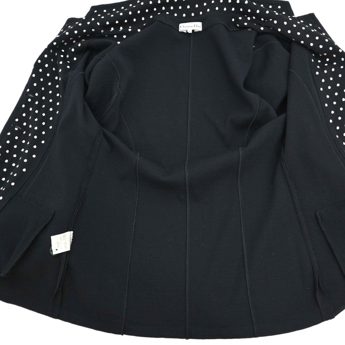 Christian Dior 1980s Polka Dot Detail Single-Breasted Jacket #M