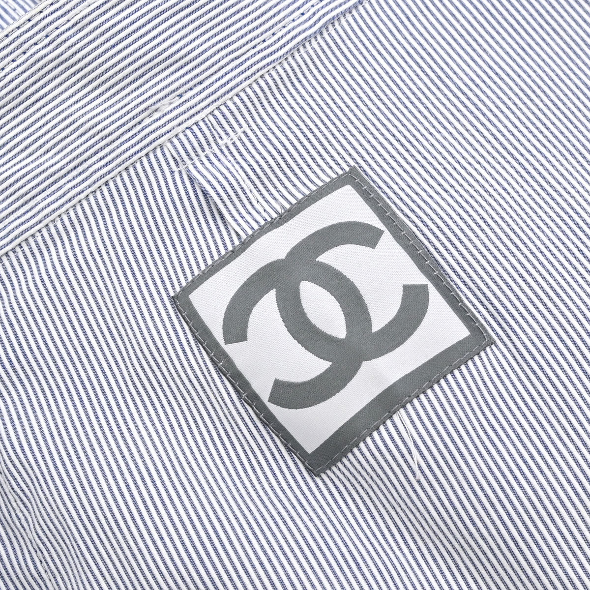 Chanel 2008 Sport Line Short Pants Striped Light Blue #36