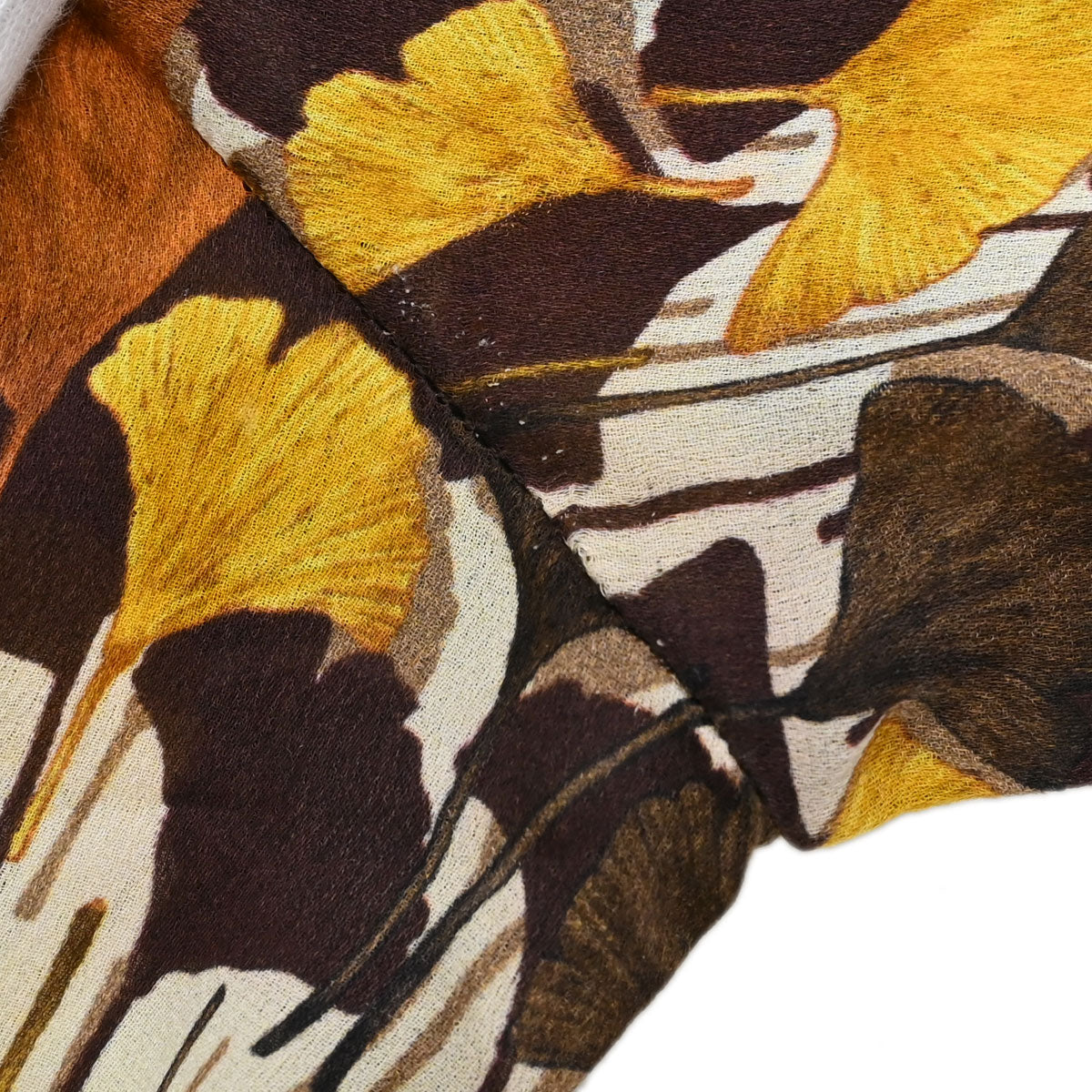 Gucci 2007 Tie-Neck Blouse Top Ginkgo Leaf Print Brown #38