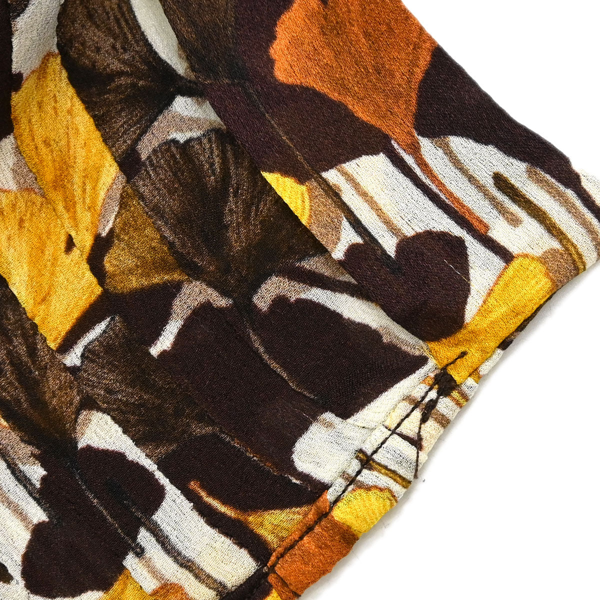 Gucci 2007 Tie-Neck Blouse Top Ginkgo Leaf Print Brown #38