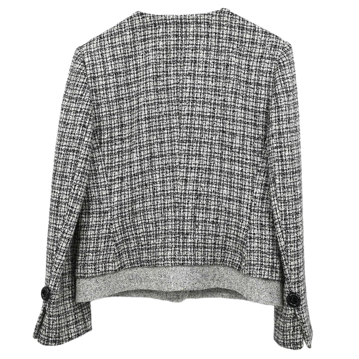Christian Dior Collarless Tweed Jacket Gray #M