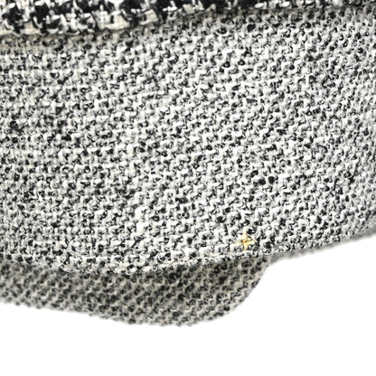 Christian Dior Collarless Tweed Jacket Gray #M