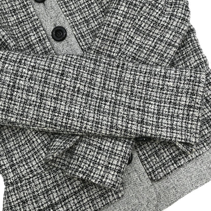 Christian Dior Collarless Tweed Jacket Gray #M