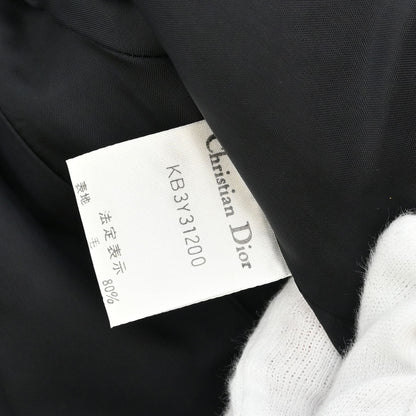 Christian Dior Collarless Tweed Jacket Gray #M