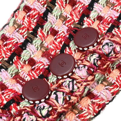 Chanel 2002 Tweed Multicolor Collarless Jacket Red #36