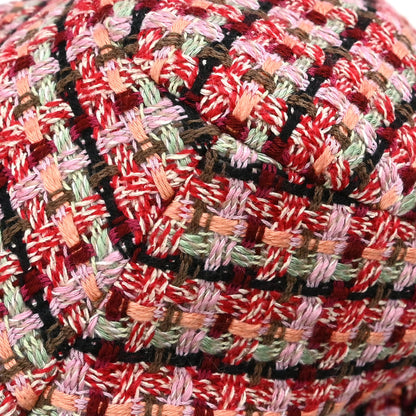 Chanel 2002 Tweed Multicolor Collarless Jacket Red #36