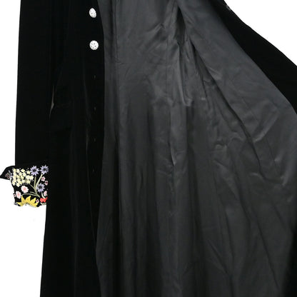 Miu Miu 2019 Embroidery Rhinestone Long Coat Black #38