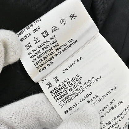 Miu Miu 2019 Embroidery Rhinestone Long Coat Black #38