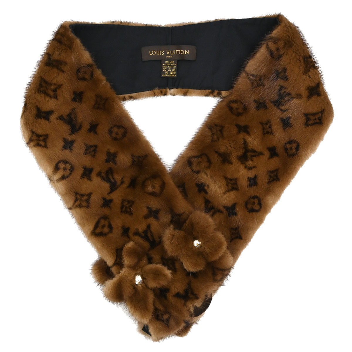 Louis Vuitton Monogram Mink Flower Echarpe Shawl Stole M74259 Small Good