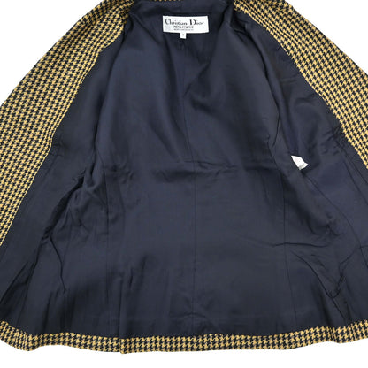 Christian Dior Double Breasted Houndstooth Jacket Black #36–38