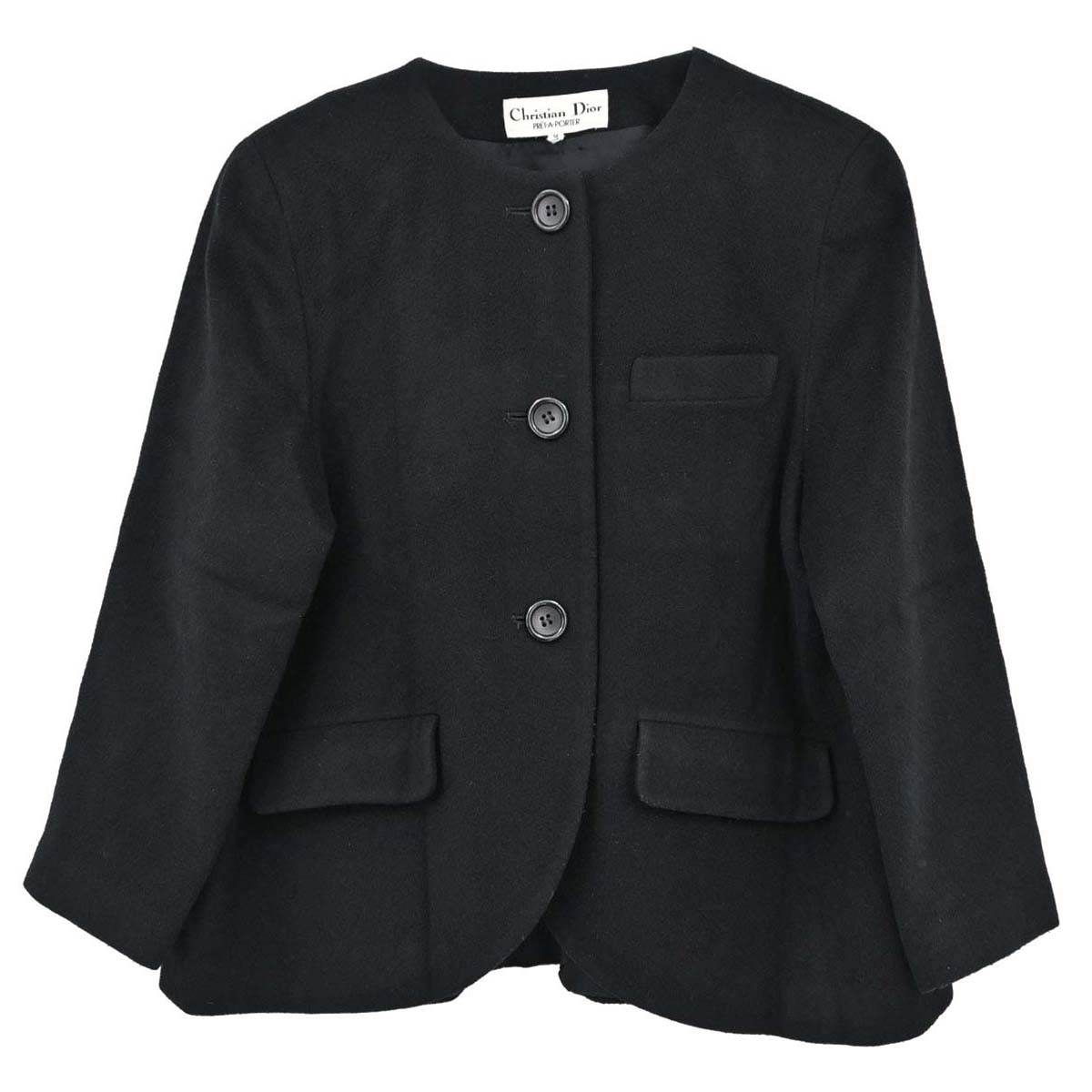Christian Dior Collarless Jacket Black #M