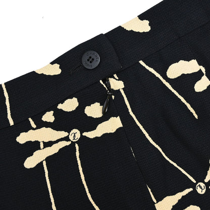 Chanel 1998 Floral Print Silk Skirt Black #38
