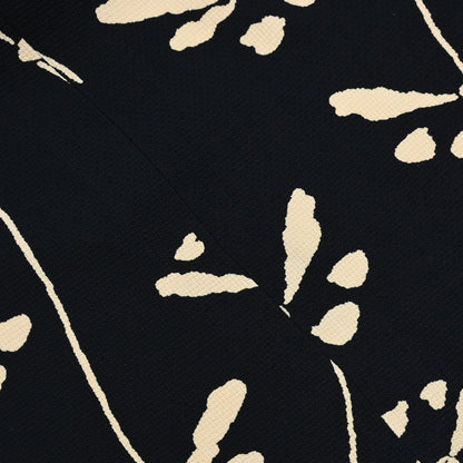 Chanel 1998 Floral Print Silk Skirt Black #38
