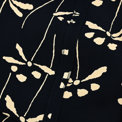 Chanel 1998 Floral Print Silk Skirt Black #38