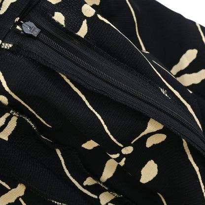 Chanel 1998 Floral Print Silk Skirt Black #38