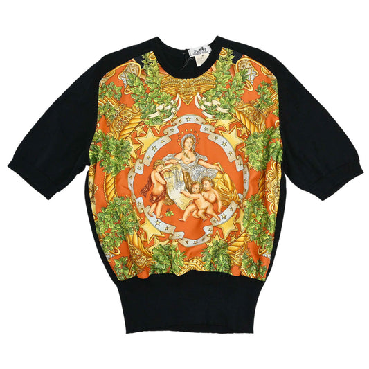 Hermes Short Sleeve Twillaine Top Black #42