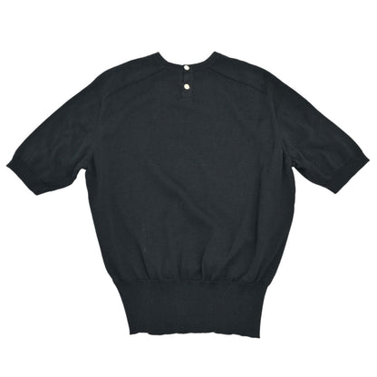 Hermes Short Sleeve Twillaine Top Black #42