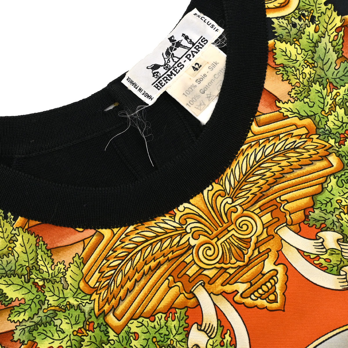 Hermes Short Sleeve Twillaine Top Black #42