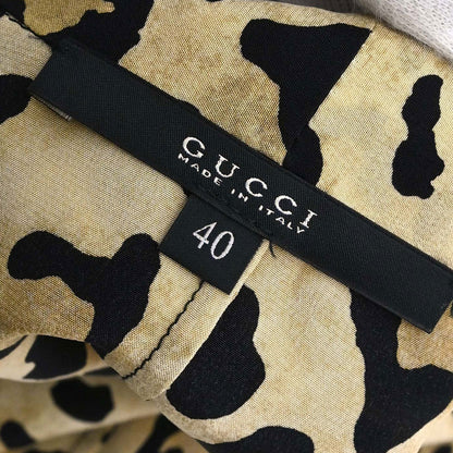 Gucci 2007 Leopard Print Silk Bow-Tie Blouse #40