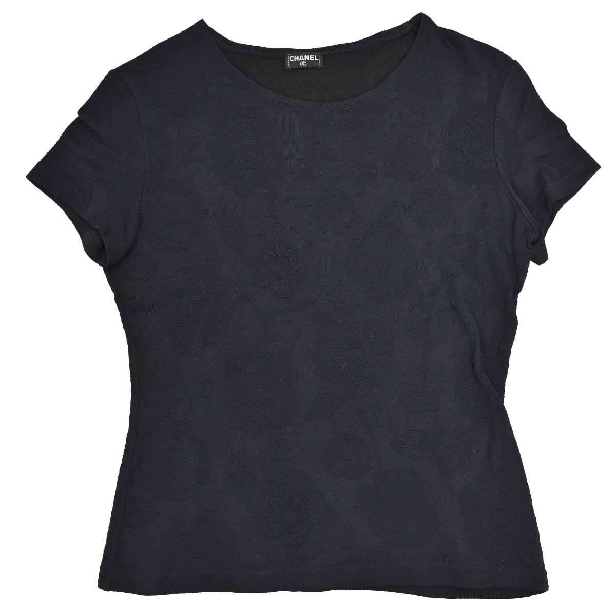 Chanel Camellia Jersey Top Black