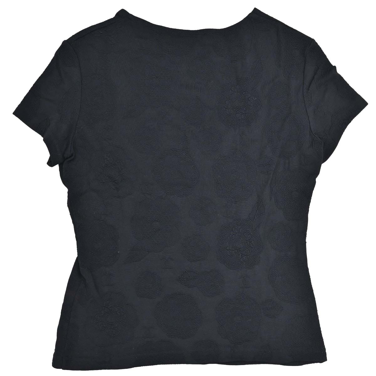 Chanel Camellia Jersey Top Black