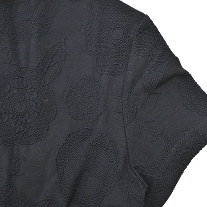 Chanel Camellia Jersey Top Black