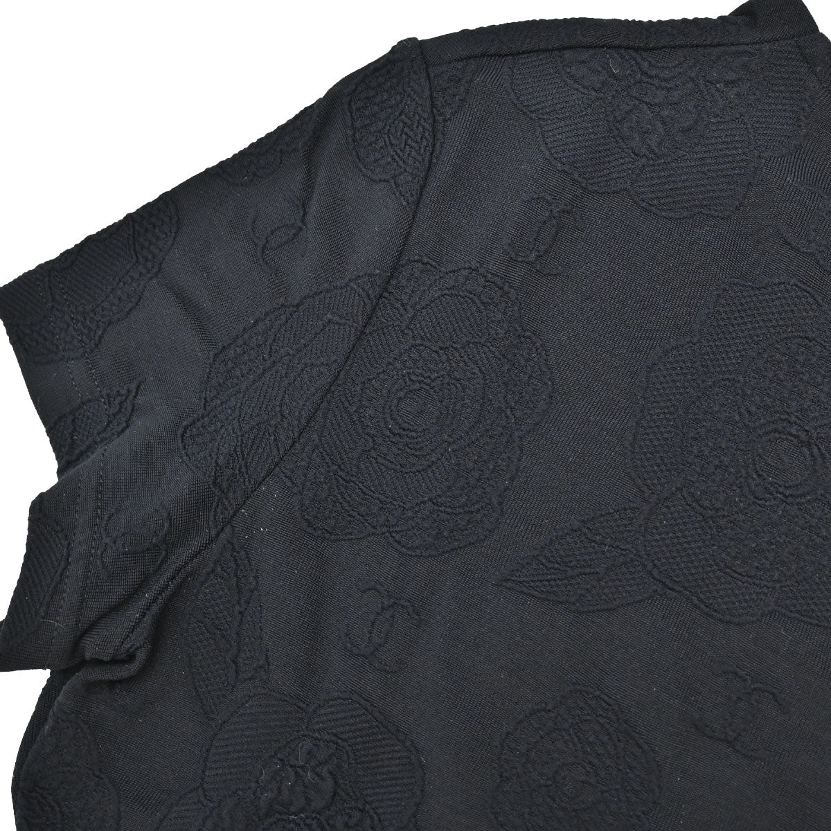 Chanel Camellia Jersey Top Black