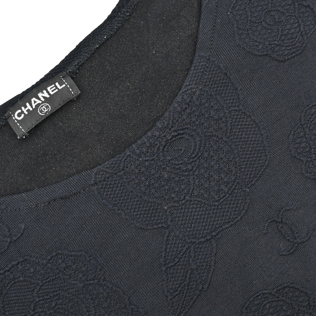 Chanel Camellia Jersey Top Black