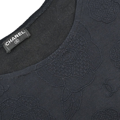 Chanel Camellia Jersey Top Black
