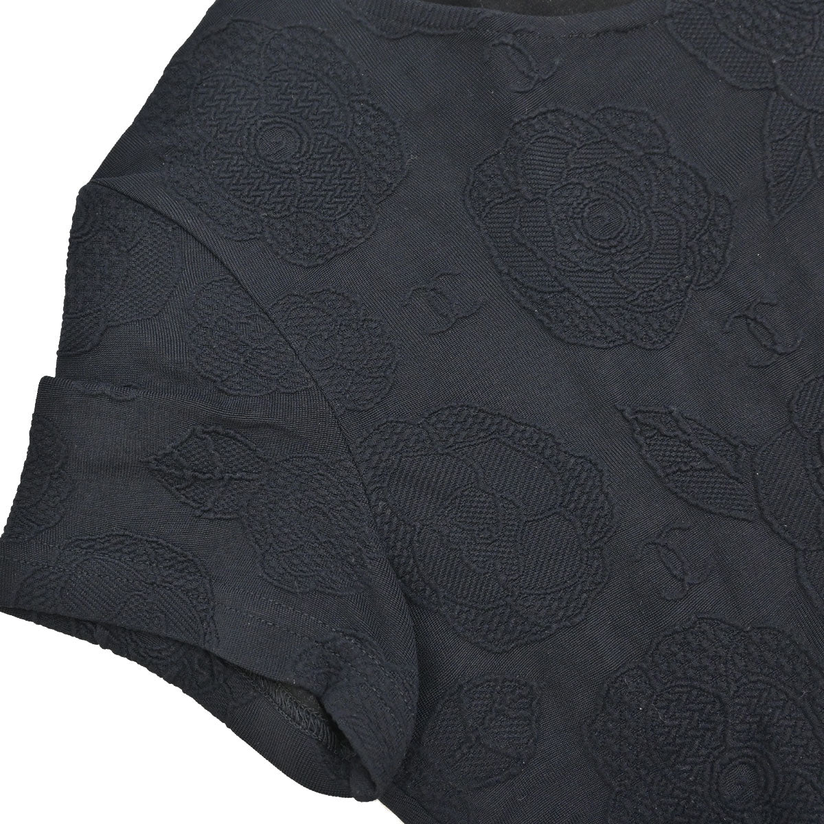 Chanel Camellia Jersey Top Black