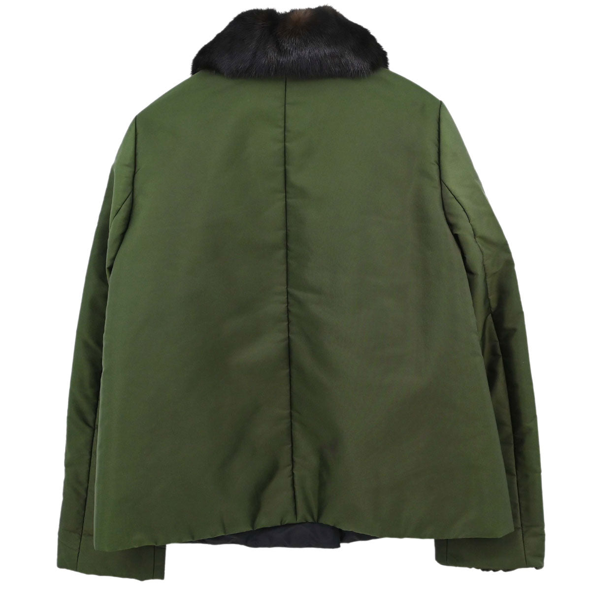 Prada 2015 Nylon Jacket Mink Fur Green #38