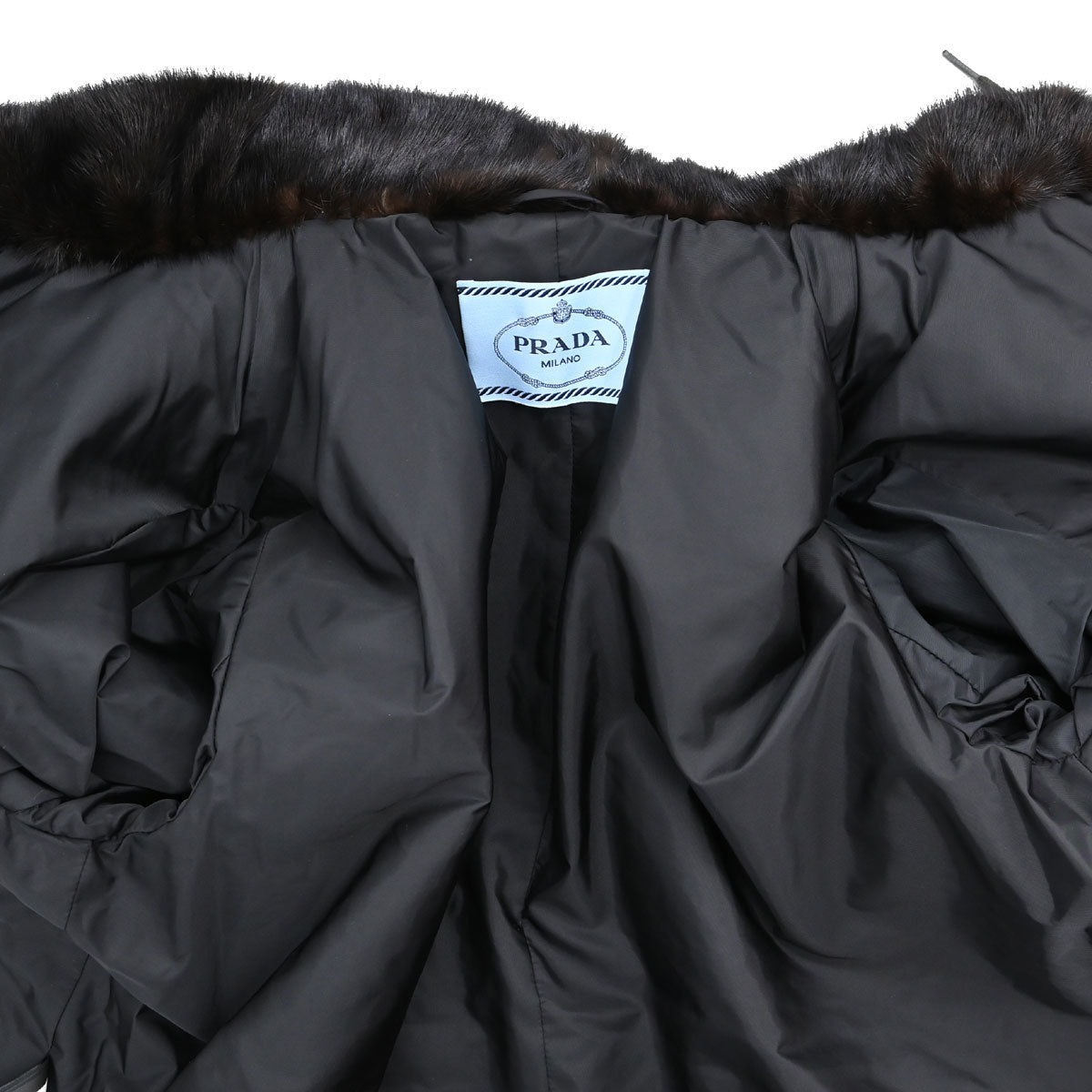 Prada 2015 Nylon Jacket Mink Fur Green #38
