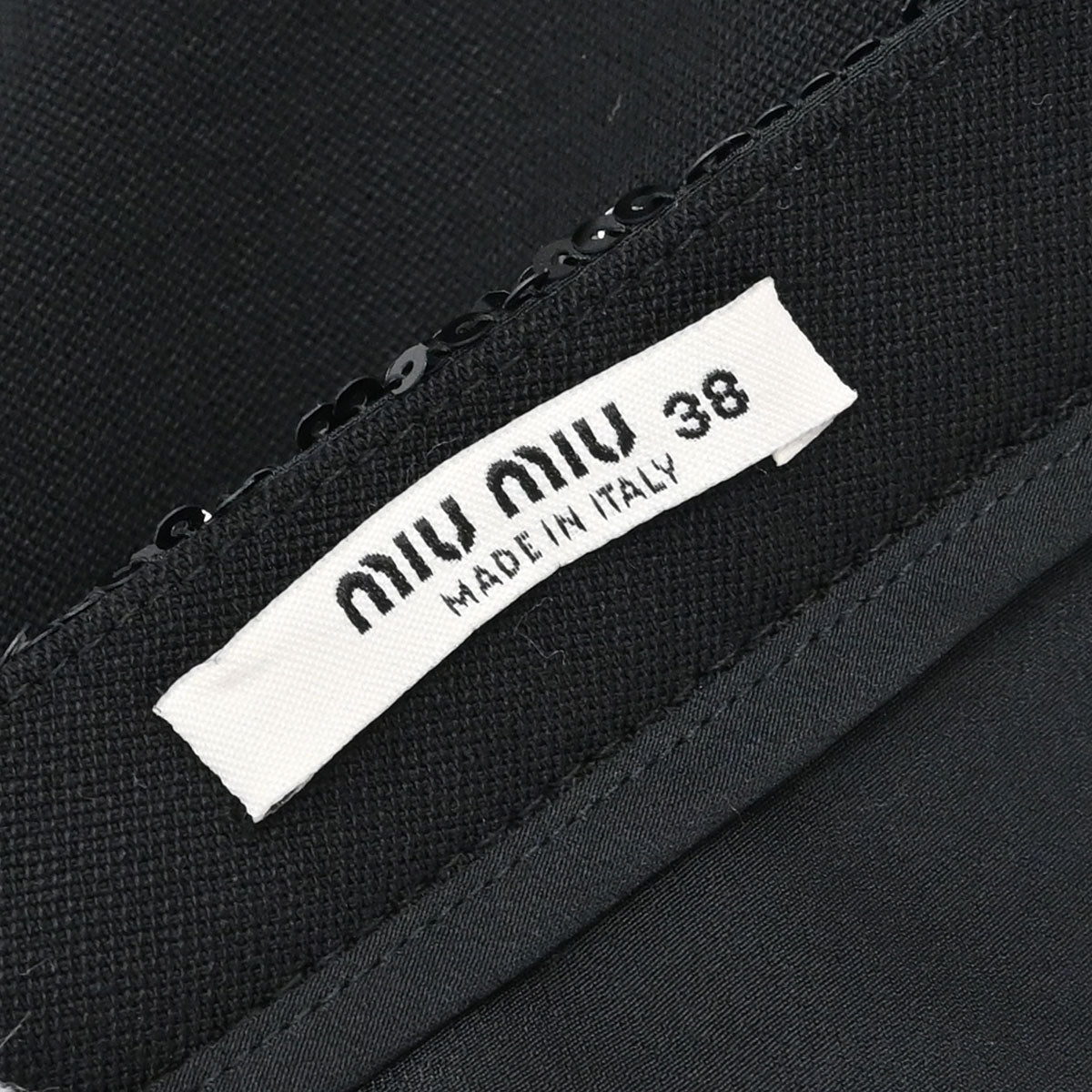 Miu Miu 2018 Sequins Mini Skirt Black #38