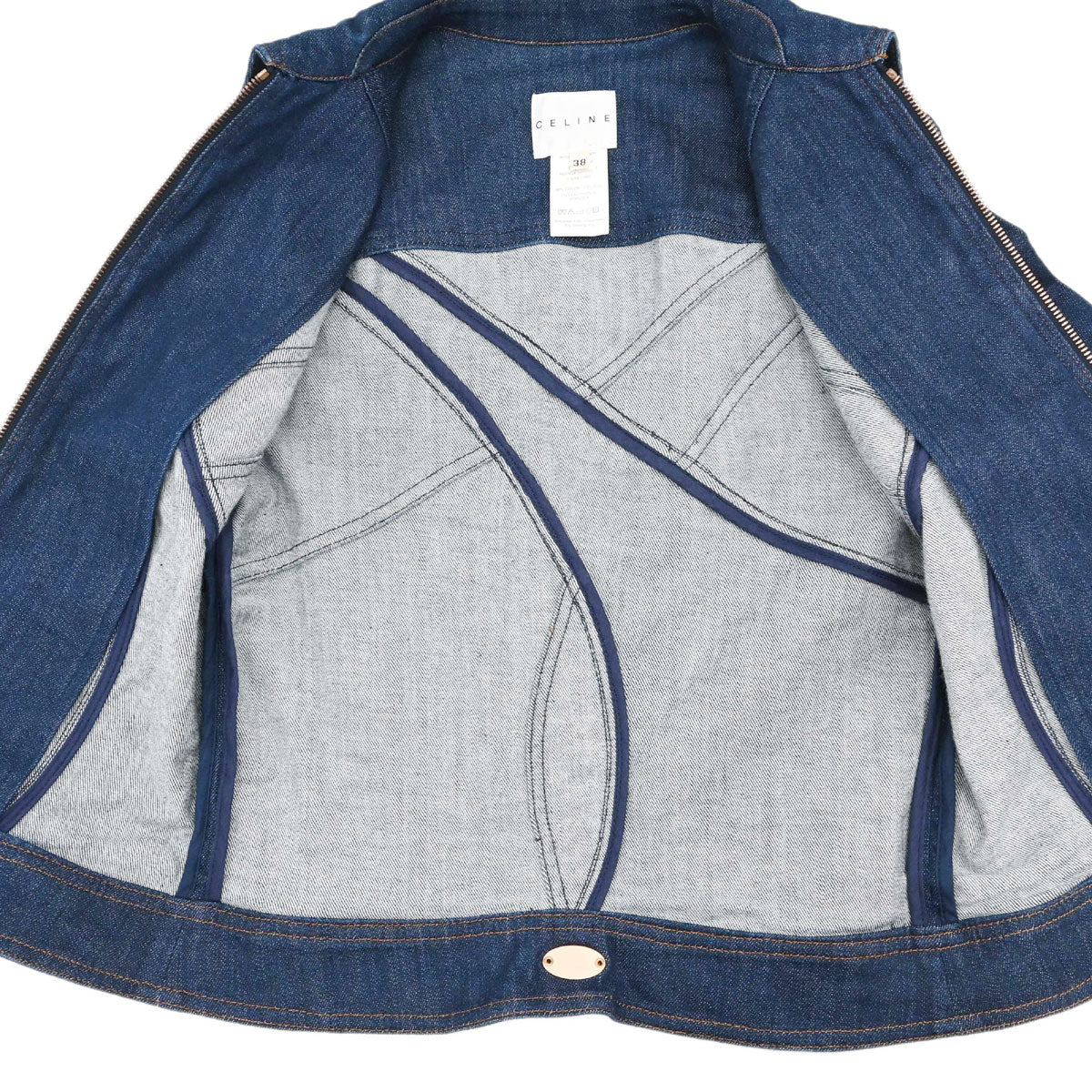Celine Zip Up Denim Jacket Indigo #38